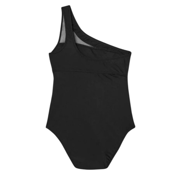 Shade & Shore Black One-Shoulder Mesh One-Piece Swimsuit – Size Small (NWT) - Picture 2 of 6
